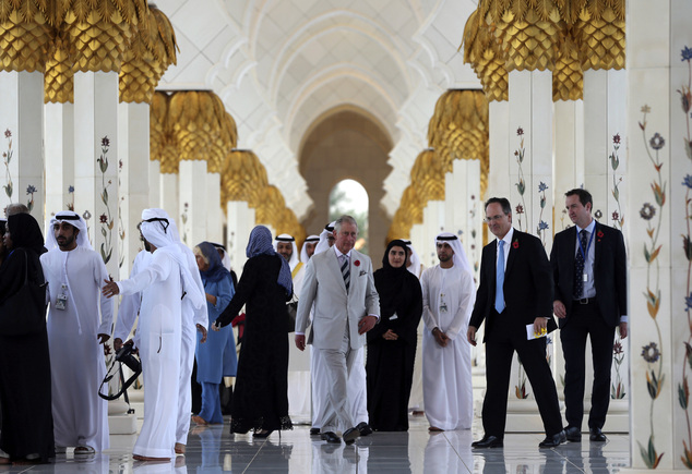 Prince Charles at Sheikh Zayed Grand Mosque Abu Dhabi