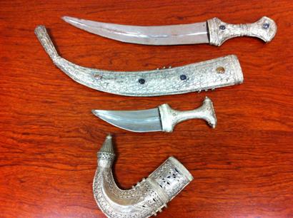 Weapons seized by Dubai Customs