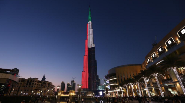 Burj Khalifa UAE Flag Lights