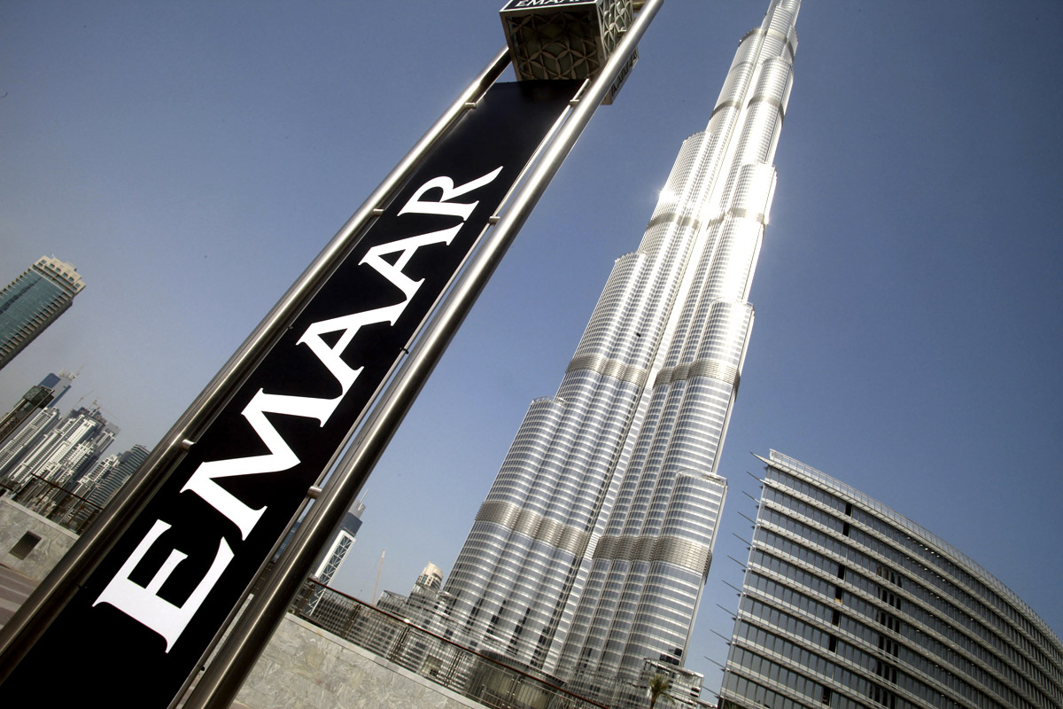 Emaar Sign with Burj Khalifa Backdrop