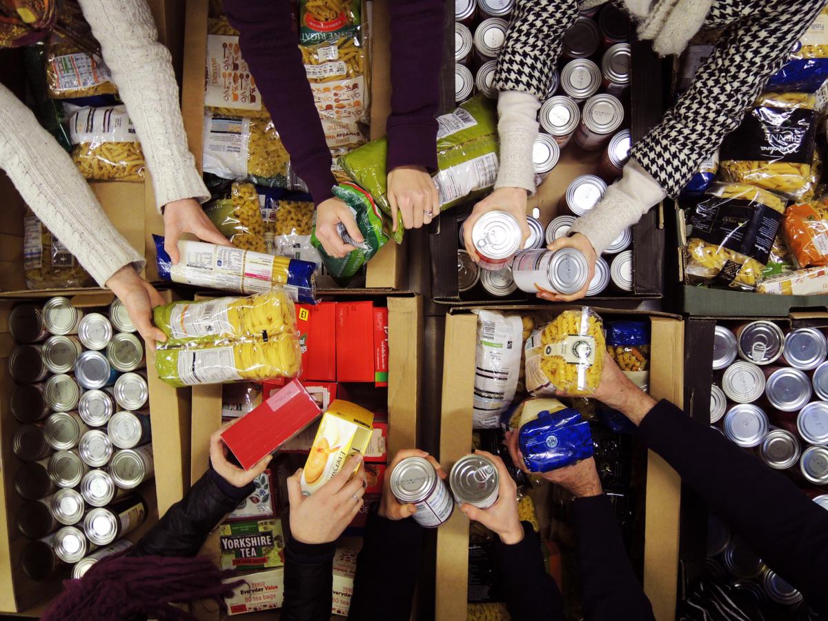 Collecting food for Food Bank