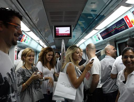 Happy Dubai Metro Riders
