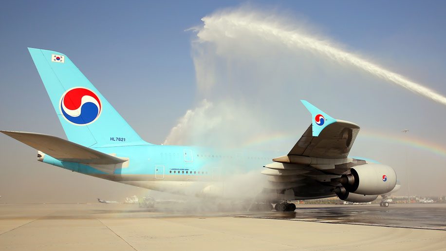 First Korean Air A380 at Dubai World Central