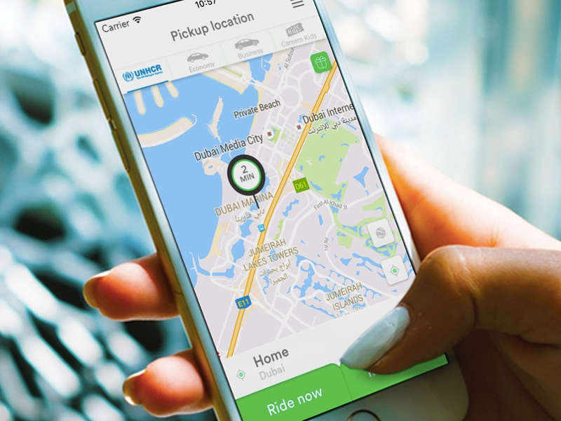 Booking UNHCR Car on Careem App