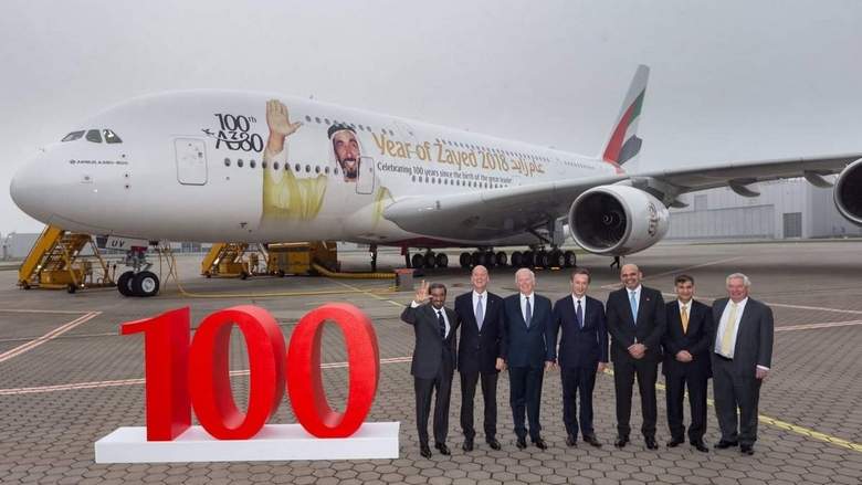 Emirates 100th A380